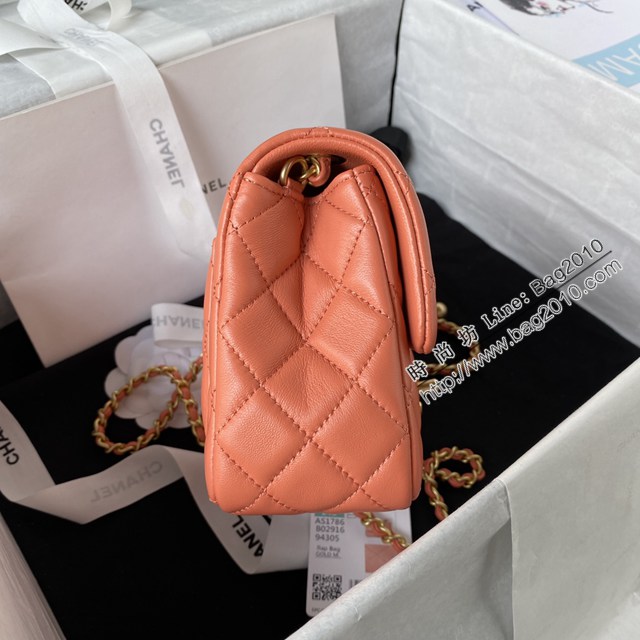 Chanel專櫃新款單肩斜挎鏈條女包 香奈兒AS1786爆款金屬cfmini口蓋包 djc6153
